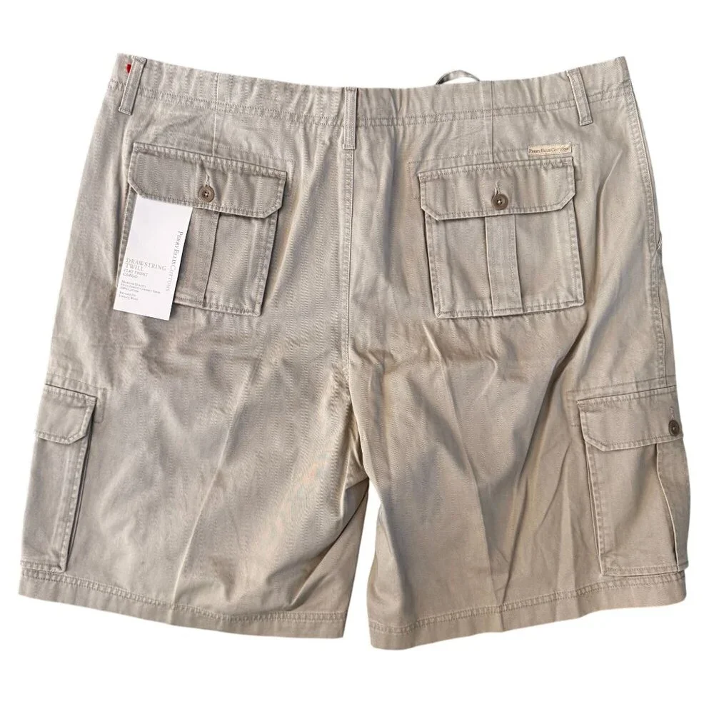 NWT Perry Ellis Cargo Stone Mens 44W‎ Relax Fit Shorts Flap Pockets 10